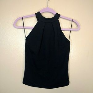 NEW Zara Top BLACK TEXTURED LOW BACK HALTER